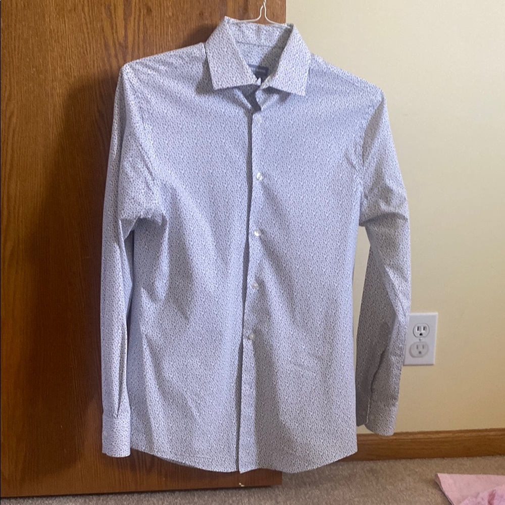 Geoffrey Beene Black and Gray Dress Shirt Long-Sleeved